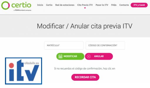 Consultar y anular cita ITV Certio