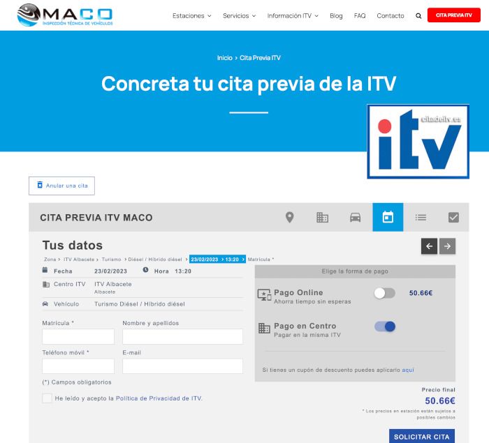 ITV Grupo Maco: información, precios, paso a paso para cita previa, estaciones de ITV del Grupo Maco, etc.